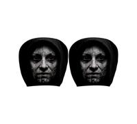 Lot De 2 Head Rest Cover for Car Funny Smiling Housse D'Appuie-TêTe De Voiture Ghost Face Housses D'Appuie-TêTe éLastiques Amusantes Et Effrayantes Housses Anti-PoussièRe pour Appuies-Tete FantôMes