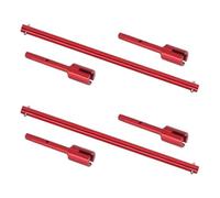 Lot de 2 hélices principales et arbres d'entraînement en aluminium - Composants usinés CNC - Remplacement pour Tamiya TT02 - Arbre d'hélice principal anodisé de 140 mm pour voiture RC 1/10 (rouge)
