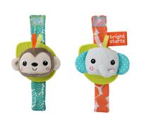 Lot de 2 hochets bracelet Éléphant & Singe