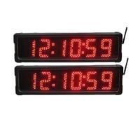Lot de 2 horloges murales LED étanches de 12,7 cm (5 pouces) avec compte à rebours et synchronisation automatique de l'heure for une utilisation extérieure