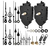 Lot de 2 horloges pendulaires à quartz silencieuses avec 3 ensembles d'aiguilles et pendule pour horloge murale - Pièces de rechange pour pendule - Pièces de réparation - Mouvement pendule de 23 mm