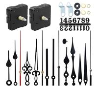 Lot de 2 horloges pour horloge murale, mouvement à monter soi-même avec aiguilles, avec 5 ensembles d'horloges, mouvement à quartz silencieux, mécanisme d'horloge pour bricoler, pour réparation