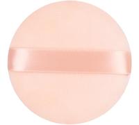 Lot de 2 houppettes à poudre extra large et récipient en verre de luxe de 15,2 cm avec houppette pour le bain pour femme, parfaites pour talc ou poudre libre (beige, 15,2 cm uniquement)