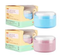 Lot de 2 houppettes à poudre pour le corps et récipient, boîte à talc, boîte à épousseter légère, pour talc, bain et poudres libres, 9 x 9 x 6 cm