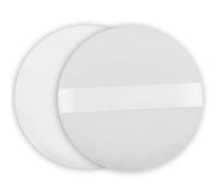 Lot de 2 houppettes rondes de 10 cm - Ultra douces et lavables - Réutilisables - En velours - Pour visage et corps - Humide et sec - Blanc