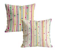 Lot de 2 Housse Coussin 45x45cm Doux Velours Doubler Motif Taie Oreiller, Taie d'oreiller Decoration Lavable avec Fermeture Éclair Invisible, pour Canapé Extérieur Jardin Salon Decor, Couleur W-P-4193