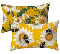 Lot de 2 Housse Coussin 50x80 Orange Housse Coussin Exterieur, Abeille Coussins Canapé Velours Taie Oreiller, Protege Oreiller Impermeable, pour Canapé Patio Jardin Salon Chambre Lit Ferme k-116