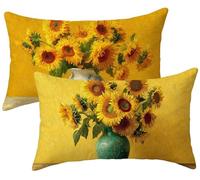 Lot de 2 Housse Coussin 50x80 orange Housse Coussin exterieur, Vase à fleurs Coussins Canapé Velours Taie Oreiller, Protege Oreiller Impermeable, pour Canapé Patio Jardin Salon Chambre Lit Ferme k-107