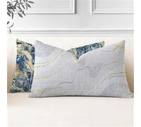 Lot de 2 Housse Coussin 50x80 Rectangulaire Coussin Exterieur Gris clair Taie Oreiller Impermeable Lin Protege Oreiller Simplicité Coussins Canapé pour Salon de Jardin Exterieur Decoration J2-924