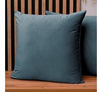Lot de 2 Housse Coussin 60 x 60 cm Bleu Rectangle - en Velours, avec Fermeture éclair - taies d' Oreiller 60x60 décoratives, Decoration Salon, Decoration Chambre à Coucher