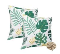 Lot de 2 Housse Coussin 60x60 cm, Doux Housse de Coussin Vert Coussin Canape Decoration Maison, Carré Housse Coussin Plante Taies D'oreillers Double Face à Motif, pour Salon Canapé Deco Chambre -J35