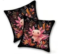 Lot de 2 Housse Coussin de canapé 50x50cm Carrées Velours Housse de Coussin Douces Cecoration de Maison Coussin Canape Décoratives de Luxe Printemps été Automne Hiver, Hexagone Dinosaure Rose, C-501