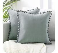 Lot de 2 Housse Coussin Decoration Salon de Coussin Canape Crème Rectangulaire Protege d'oreiller Decoration Chambre Enfant