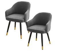 Lot De 2 Housse De Chaise, Housses De Chaise De Salle À Manger, Housse De Chaise Avec Accoudoirs, Amovibles, Lavables, Housses De Chaise Avec Courbes Pour Salle À Manger, Cuisine, Salon, Gris Foncé