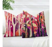 Lot de 2 Housse de Coussin 35x35 cm en Lin Imperméable, Brillant Housse Coussin Extérieur pour Jardin Terrasse, Taie d'oreiller Abstrait, Décoration Maison avec Fermeture Éclair Invisible, #b79s