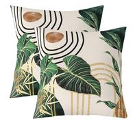Lot de 2 Housse de Coussin 40x40 Boho du Milieu du Siècle,Taie d'oreiller Art Abstrait Simple,Housse d'oreiller Feuilles de Palmier Tropicales Minimalistes Filles Garçons Esthétique Bohême Moderne