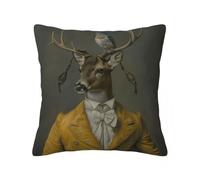 Lot de 2 Housse de Coussin 50x50 cm Housse Coussin Cerf Taie d'oreiller pour Canapé, Housse Coussin Exterieur en Lin Oiseau Coussin Decoratif pour Chambre, Chaise, Jardin Voitures 50 x 50 cm -LY231