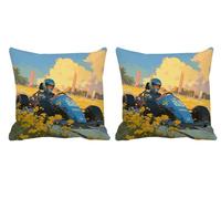 Lot de 2 Housse de Coussin 70x70cm Automne Coussin Salon de Jardin Exterieur Impermeable Velour Double Face Décoratives Taie d'oreiller pour L'été,Outdoor Terrasse,Banc,Canapé,Chaise Fleur -T839