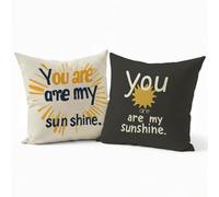 Lot de 2 Housse de Coussin Canape 65x65cm Noir et blanc Simple2 Design Velours Doux Carrée Decoration Taie Oreiller, Fermeture Éclair Invisible Résistant Lavable, pour Décoration Salon Jardin P-W-1173