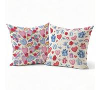 Lot de 2 Housse de Coussin Canape 65x65cm Rose Amour1 Design Velours Doux Carrée Decoration Taie Oreiller, Fermeture Éclair Invisible Résistant Durable Lavable, pour Décoration Canape Jardin P-J-2872