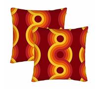 Lot De 2 Housse De Coussin Géométrique - Vintage Années 1970 Rétro Années 1960 Taie d'oreiller Moderne Couvre-Oreillers Doux Coussin en Housse pour Chambre À Coucher Bureau Chambre