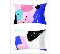 Lot de 2 Housse de Coussin Rectangulaire Couture à l'encre violette Decora Canapé Taie d'oreiller 30x50cm Decoration Coussin en Lin Housse de Coussin Décoration pour Chambre,Canapé,Chaise,Lit,Jardin