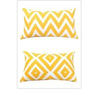 Lot de 2 Housse de Coussin Rectangulaire Géométrie jaune Décor Canapé Taie d'oreiller 60x80cm Decoration Housses de Coussin en Lin Housse de Coussin Décoration pour Chambre,Canapé,Chaise,Lit,Jardin