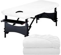 Lot de 2 Housse Table Massage Lavables, Drap housse table de massage Imperméables, Résistantes à l'huile Housses de Protection pour lit de Massage 80 x 190 x 12 cm
