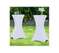 Lot de 2 housses blanches pour table haute pliante 105 CM