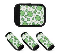 Lot de 2 housses confortables pour poignée de bagage pour sac de voyage d'aéroport, Trèfle vert dense Saint-Patrick, one sizex4