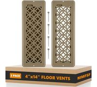 Lot de 2 housses d'aération de sol - 10,2 x 25,4 cm - Évent décoratives réglables pour la maison, le plafond, les murs latéraux - Évents de sol en acier antirouille et robustes - 10,2 x 35,6 cm