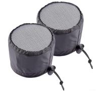 Lot de 2 housses d'aération de tente de culture avec bande élastique et boucle fixe, filtre imperméable en tissu Oxford enduit argenté pour ventilation des plantes (15,2 cm)