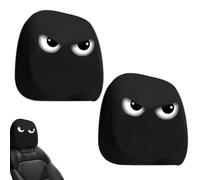 Lot de 2 housses d'appui-tête de siège de voiture - Pour Halloween - Extensibles et flexibles - Pour la plupart des voitures - Noir