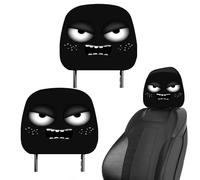 Lot de 2 housses d'appui-tête de voiture de dessin animé pour Halloween avec de grands yeux - Événements de course d'automne - Courses d'automne - trajets quotidiens, vacances, conduite, voyage, fête