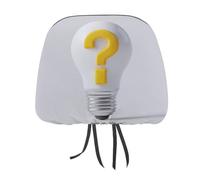 Lot de 2 housses d'appui-tête de voiture imprimées avec ampoule blanche avec un point d'interrogation jaune - Housses élastiques et confortables pour appuie-tête de voiture pour homme et femme