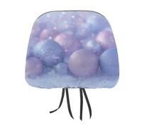 Lot de 2 housses d'appui-tête de voiture imprimées avec boule bleue pâle et élastique pour homme et femme, universelle, s'adapte à la plupart des voitures, camionnettes, SUV, camions, accessoires de