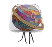 Lot de 2 housses d'appui-tête de voiture imprimées fantaisistes et confortables pour appuie-tête de voiture - Motif Saturn Planet - Universelles - Compatibles avec la plupart des voitures