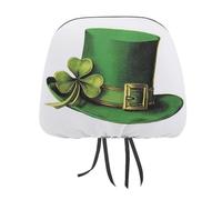 Lot de 2 housses d'appui-tête de voiture vintage avec ruban imprimé pour la Saint-Patrick - Housses élastiques et confortables pour homme et femme - S'adapte à la plupart des voitures, camionnettes