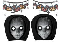 Lot de 2 housses d'appui-tête effrayants pour voiture - Lot de 2 housses | Housse d'appui-tête de siège avant pour voiture, femme, homme, trajet quotidien, conduite, école, berline, SUV
