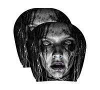 Lot de 2 housses d'appui-tête extensibles universelles pour Halloween | Housse d'appui-tête effrayante pour SUV, camions, camping-cars, berlines, pickups, trajets et voyages de vacances