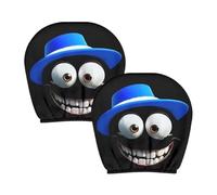 Lot de 2 housses d'appui-tête pour voiture, couvre-tête, décoration intérieure des yeux de dessins animés pour tracteur de remorque de camion de voiture