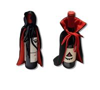 Lot de 2 housses de bouteille de vin avec motif cape de vampire, sacs cadeaux pour Halloween, fête, bar, activités, décoration de table, noir et rouge, Style 1, A