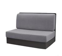 Lot de 2 housses de canapé extensibles pour sièges de camping-car, remorque, amovibles et lavables avec bandes élastiques sécurisées (gris)