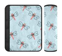Lot de 2 housses de ceinture de sécurité bleues avec motif libellule pour plus de confort de conduite pour Van forro para cinturon de seguridad