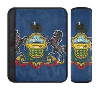 Lot de 2 housses de ceinture de sécurité de voiture douces et moelleuses pour sac à dos et bandoulière pour adultes, jeunes enfants, taille M, drapeau de l'État de Pennsylvanie