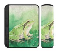 Lot de 2 housses de ceinture de sécurité de voiture douces pour adultes et enfants Motif grenouille