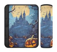 Lot de 2 housses de ceinture de sécurité de voiture douces pour adultes, jeunes, enfants, S, illustration d'Halloween