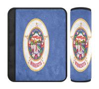 Lot de 2 housses de ceinture de sécurité de voiture douces pour adultes, jeunes et enfants, S, drapeau de l'État du Minnesota (États-Unis)