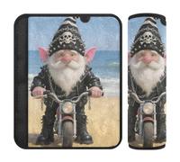 Lot de 2 housses de ceinture de sécurité de voiture - Souple - Pour sac à dos - Pour adultes et enfants - Taille M - Nain de motard au bord de la mer