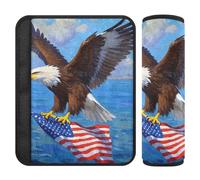 Lot de 2 housses de ceinture de sécurité de voiture souples pour adultes, jeunes enfants, motif drapeau souverain du ciel